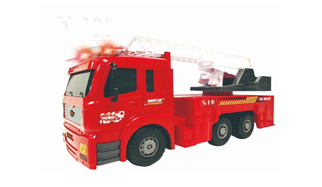 Autospeciala cu lumini, sunete si frictiune Pompieri, CEVODLE, 53 cm, plastic, rosu - imagine 3